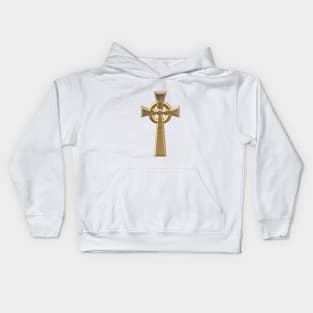 Golden 3-D look Celtic Cross Kids Hoodie